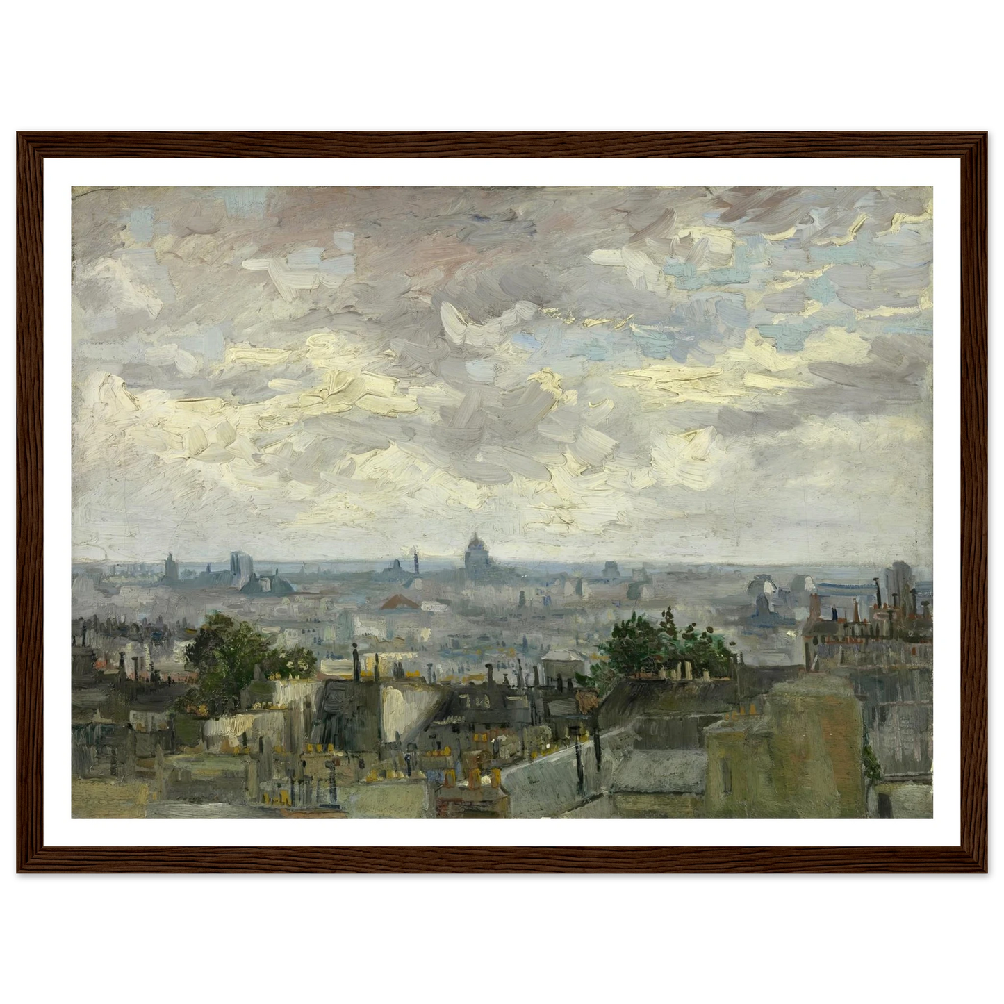 View of Paris (1886) Art Print | Vincent van Gogh - Framed Poster - 30x40 cm / 12x16″ - Black frame