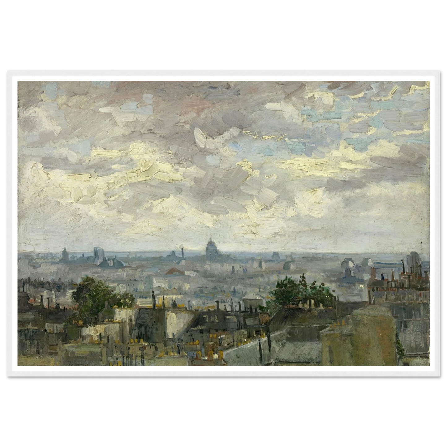 View of Paris (1886) Art Print | Vincent van Gogh - Framed Poster - 30x40 cm / 12x16″ - Black frame