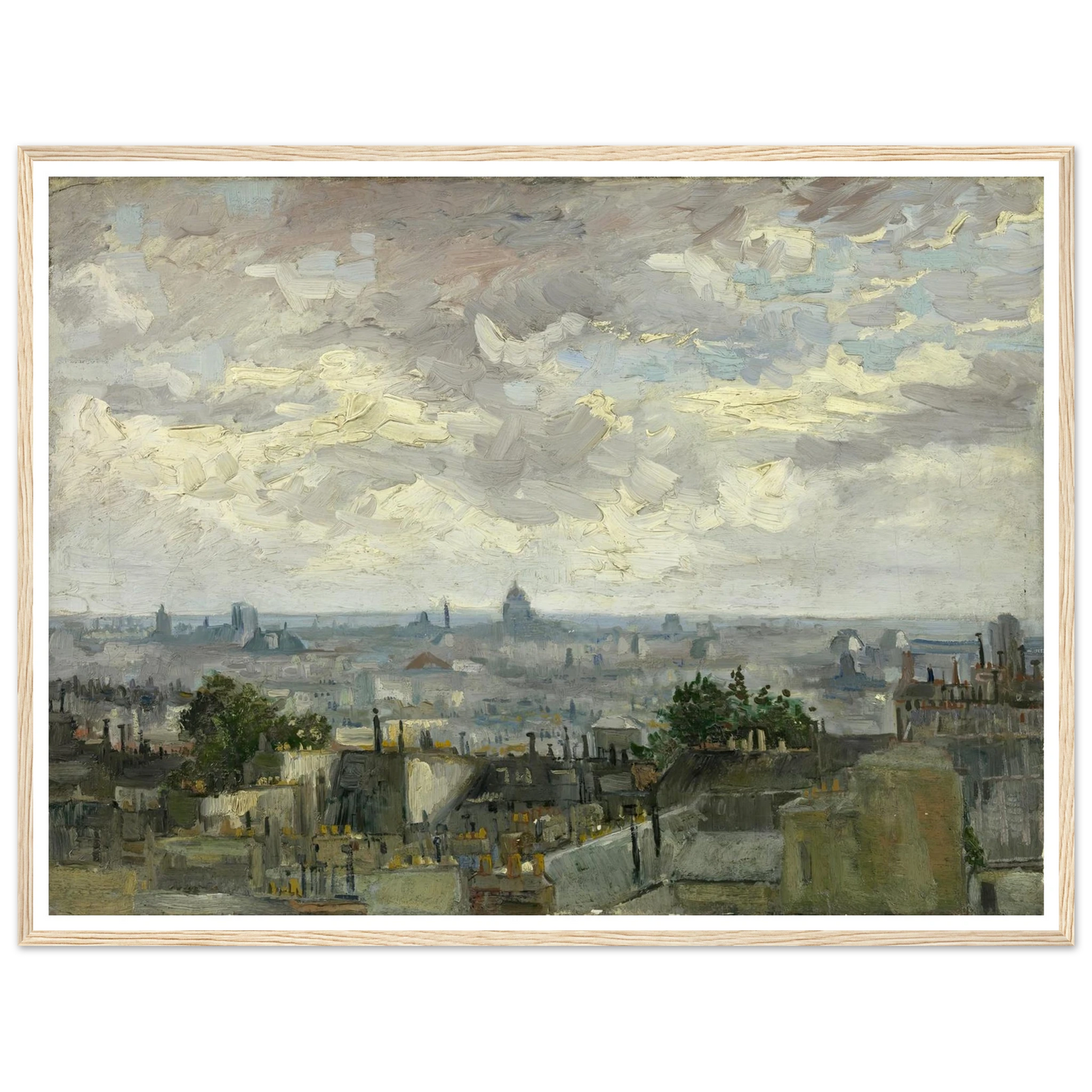 View of Paris (1886) Art Print | Vincent van Gogh - Framed Poster - 30x40 cm / 12x16″ - Black frame