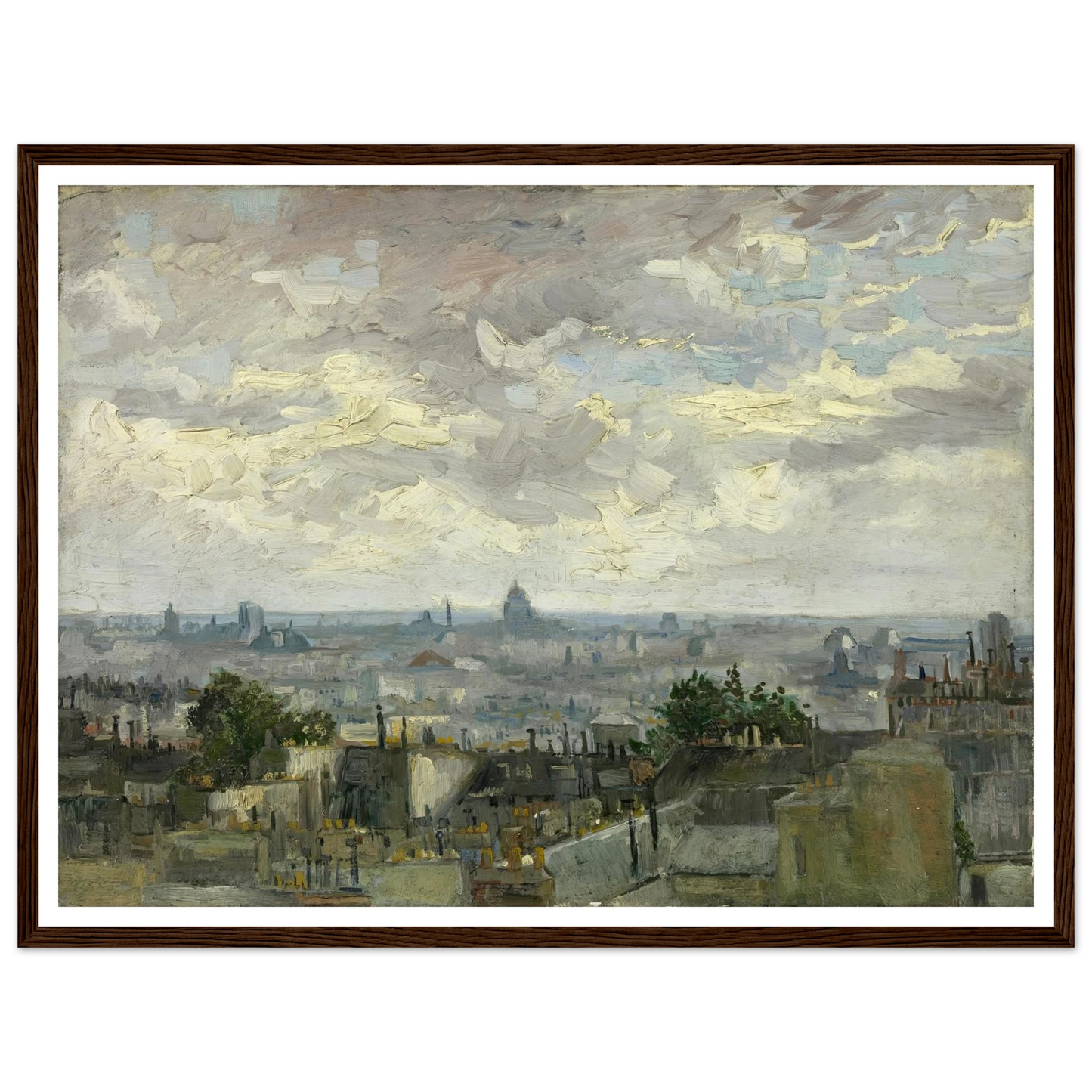 View of Paris (1886) Art Print | Vincent van Gogh - Framed Poster - 30x40 cm / 12x16″ - Black frame