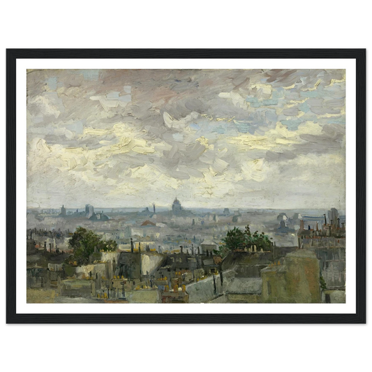 View of Paris (1886) Art Print | Vincent van Gogh - Framed Poster - 30x40 cm / 12x16″ - Black frame