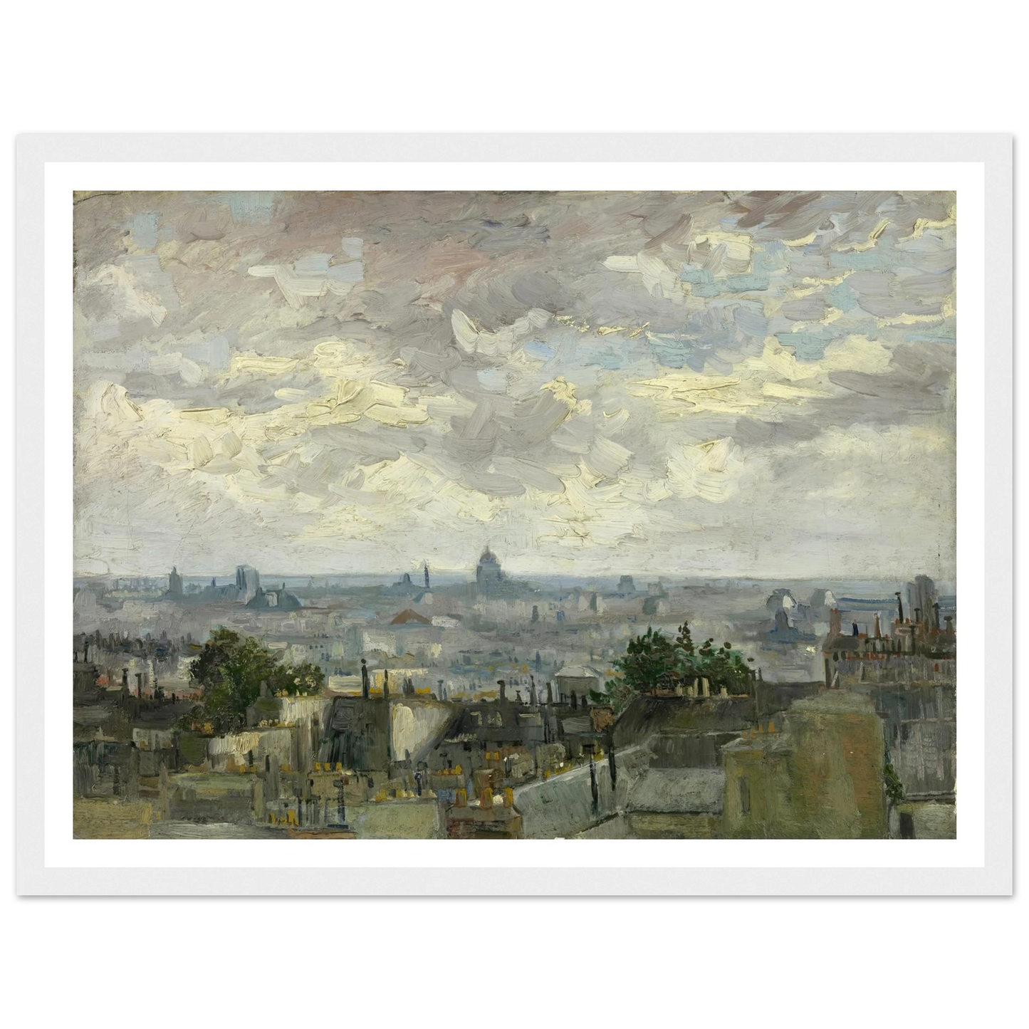 View of Paris (1886) Art Print | Vincent van Gogh - Framed Poster - 30x40 cm / 12x16″ - Black frame