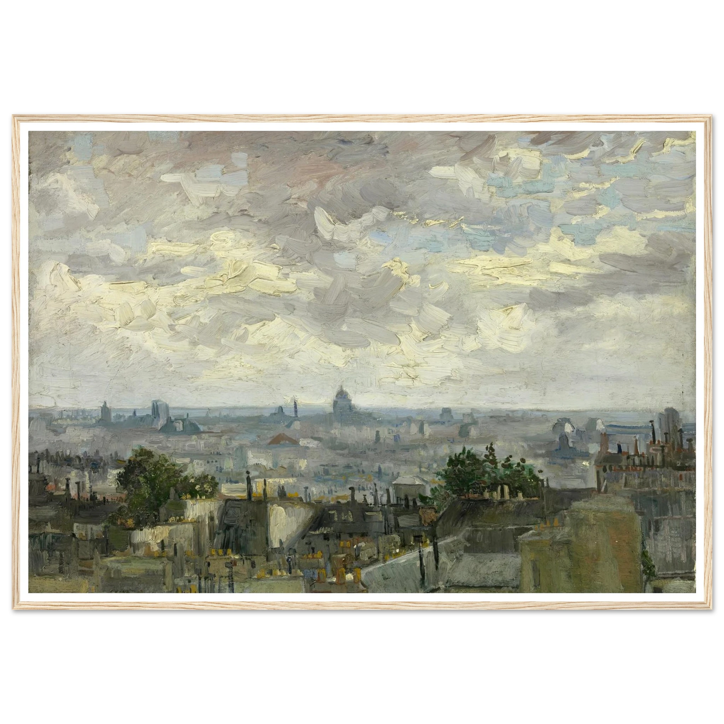 View of Paris (1886) Art Print | Vincent van Gogh - Framed Poster - 30x40 cm / 12x16″ - Black frame