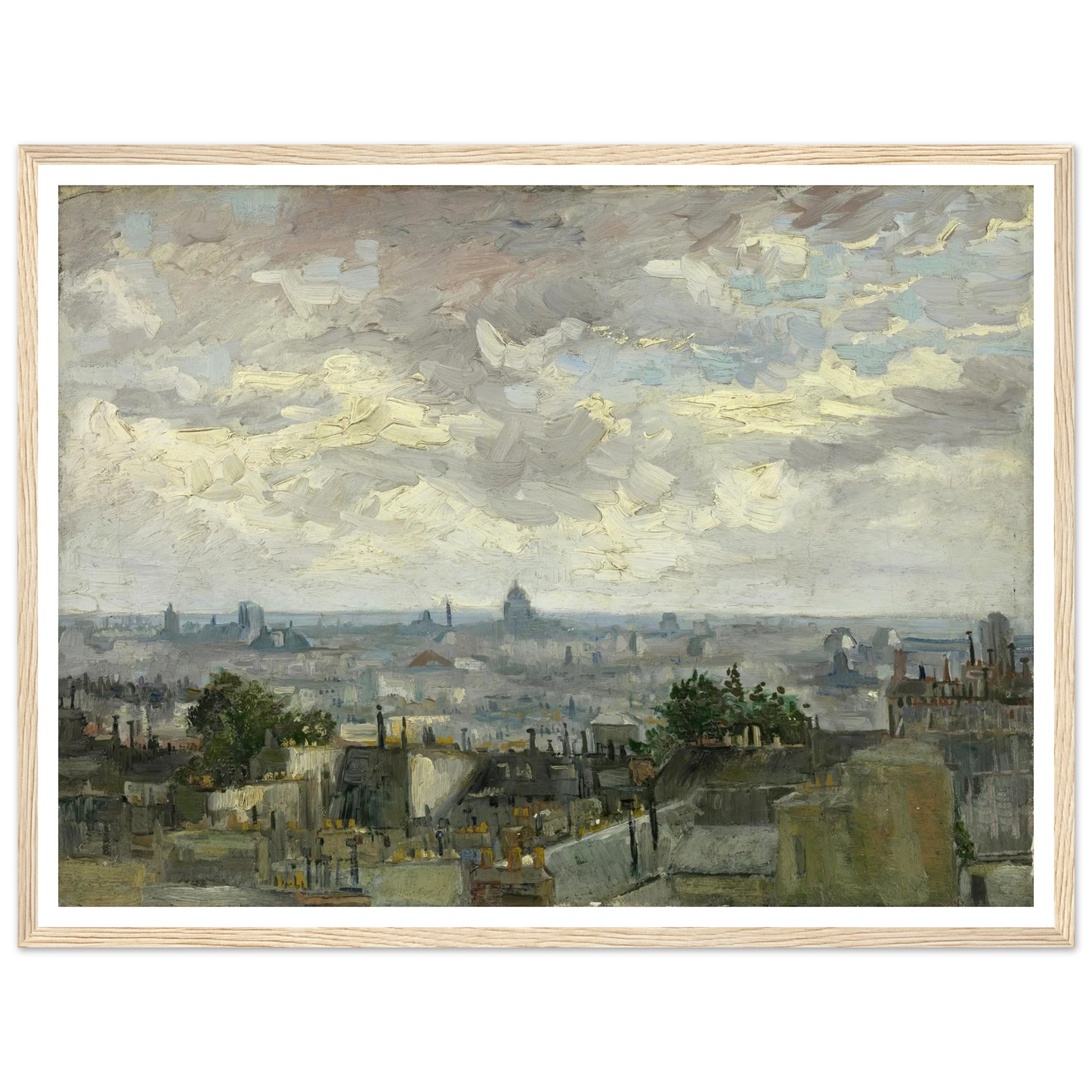 View of Paris (1886) Art Print | Vincent van Gogh - Framed Poster - 30x40 cm / 12x16″ - Black frame