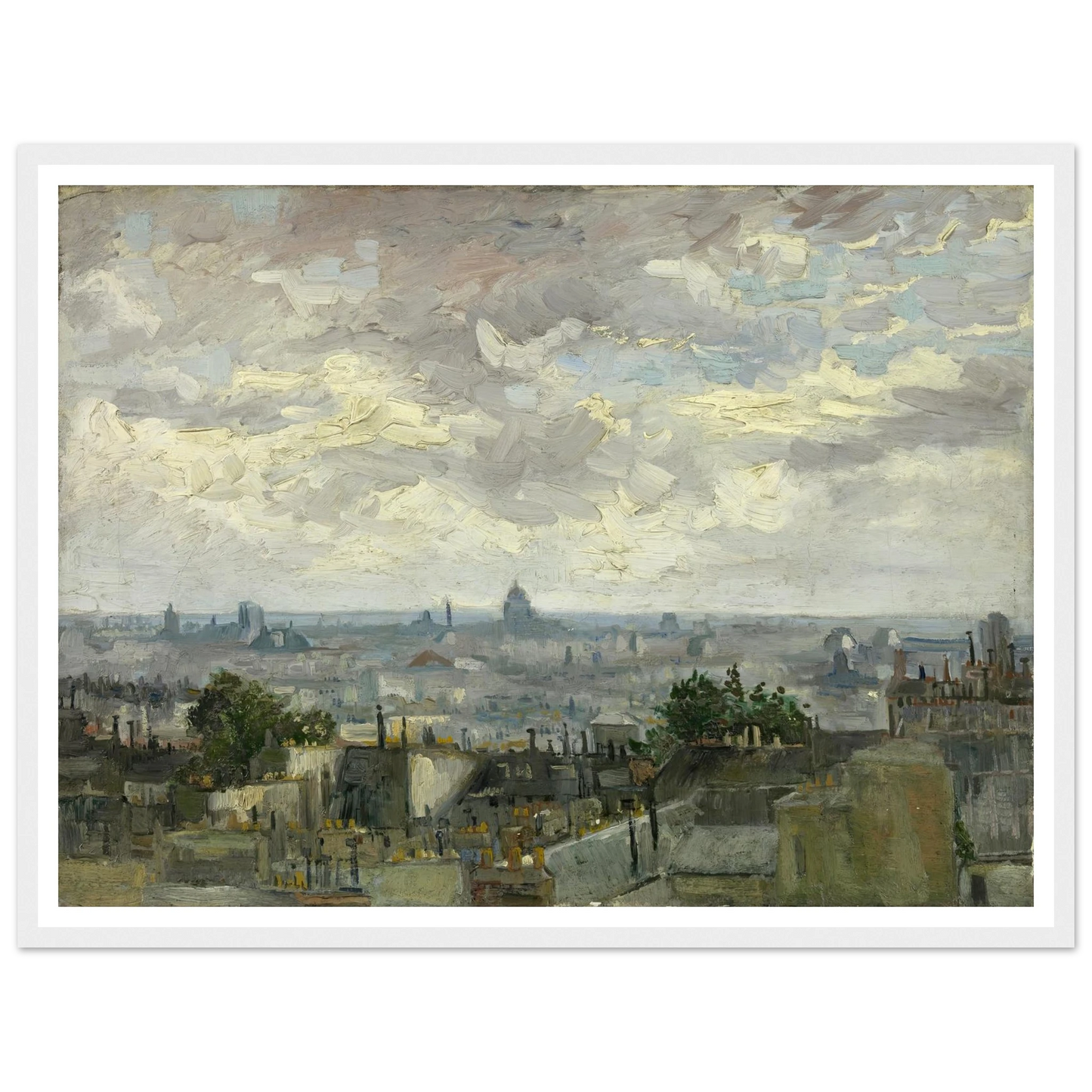 View of Paris (1886) Art Print | Vincent van Gogh - Framed Poster - 30x40 cm / 12x16″ - Black frame