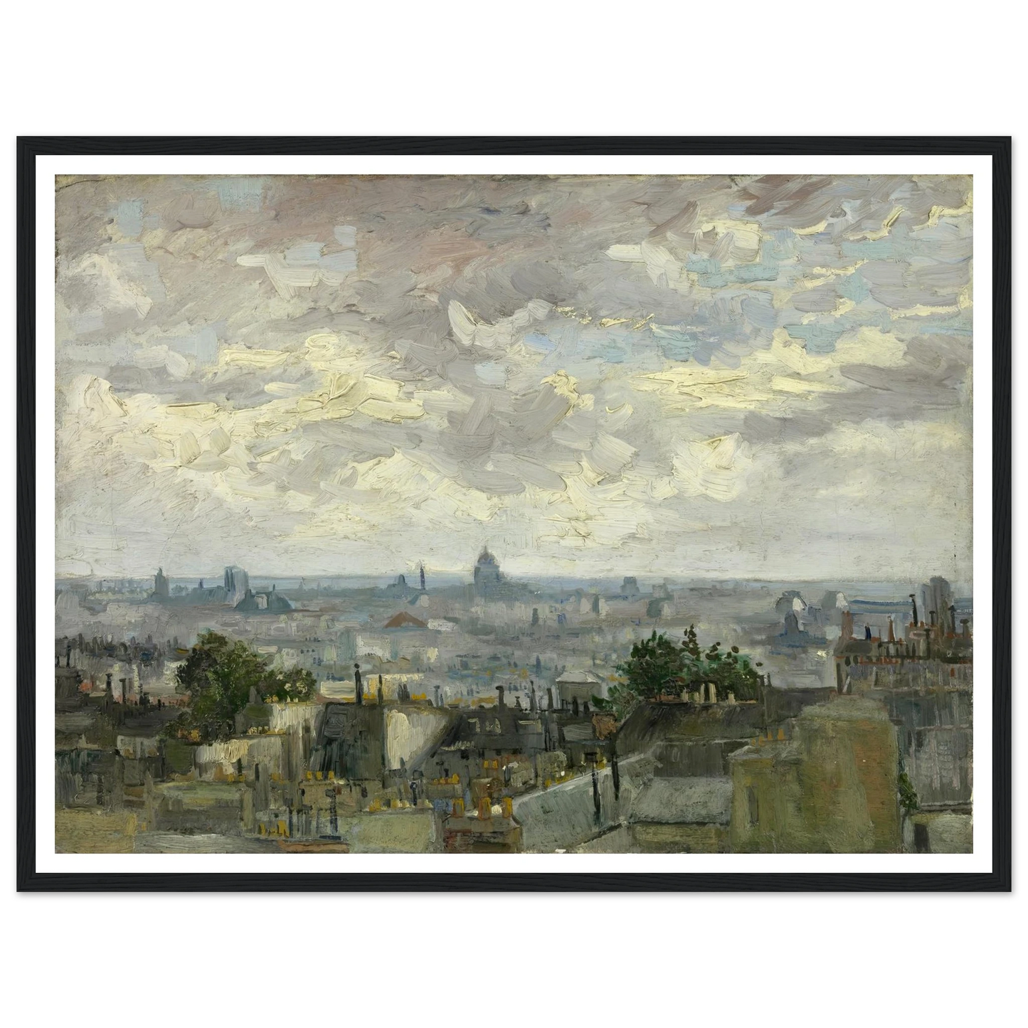 View of Paris (1886) Art Print | Vincent van Gogh - Framed Poster - 30x40 cm / 12x16″ - Black frame