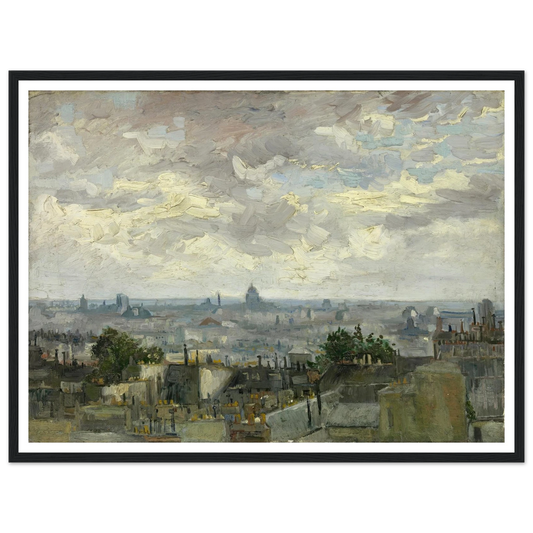 View of Paris (1886) Art Print | Vincent van Gogh - Framed Poster - 30x40 cm / 12x16″ - Black frame