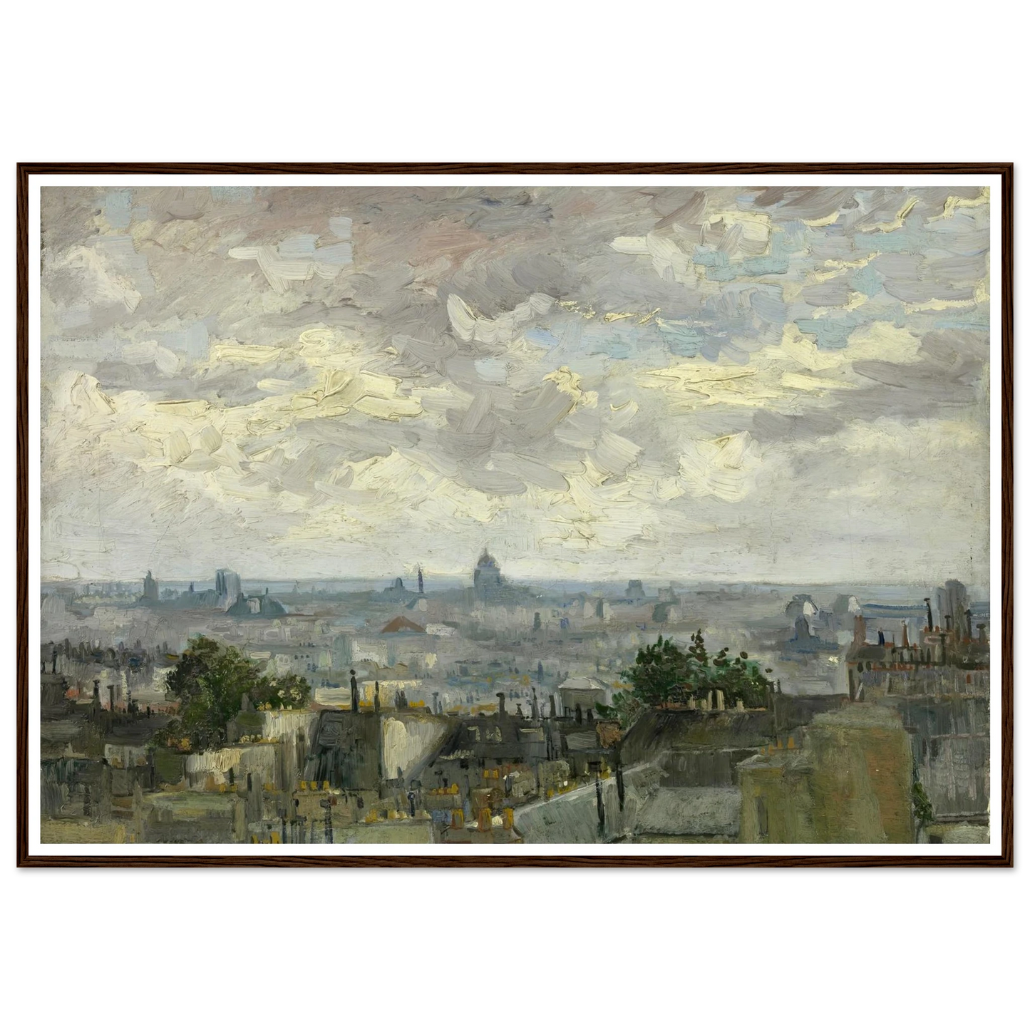 View of Paris (1886) Art Print | Vincent van Gogh - Framed Poster - 30x40 cm / 12x16″ - Black frame