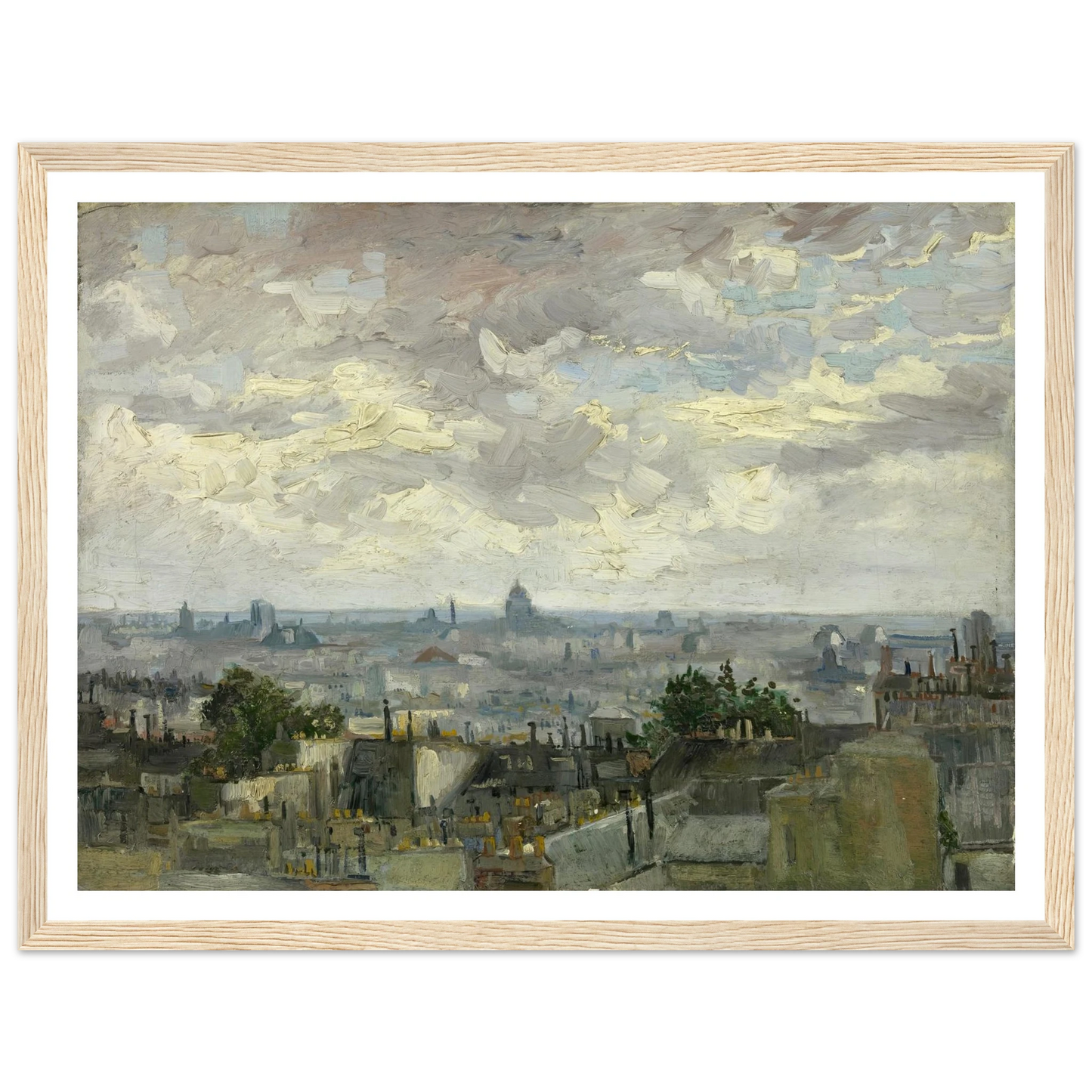 View of Paris (1886) Art Print | Vincent van Gogh - Framed Poster - 30x40 cm / 12x16″ - Black frame