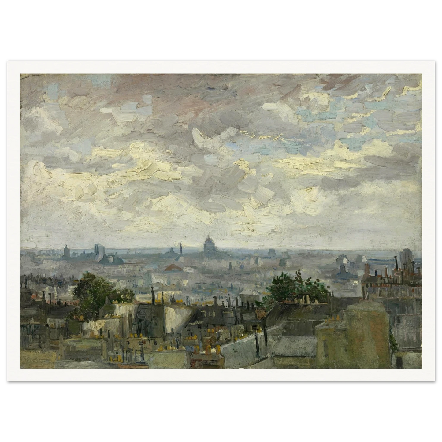View of Paris (1886) Art Print | Vincent van Gogh - Framed Poster - 30x40 cm / 12x16″ - Black frame