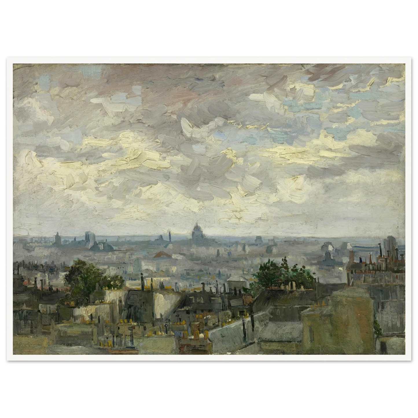 View of Paris (1886) Art Print | Vincent van Gogh - Framed Poster - 30x40 cm / 12x16″ - Black frame