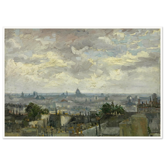 View of Paris (1886) Art Print | Vincent van Gogh - Framed Poster - 30x40 cm / 12x16″ - Black frame
