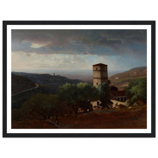 View of Rome from Tivoli (1872) Art Print | George Inness - Framed Poster - 30x40 cm / 12x16″ - Black frame