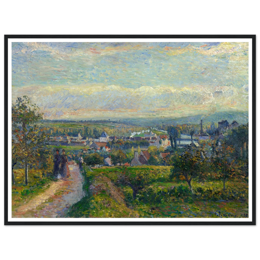 View of Saint-Ouen-l’Aumône (1876) Art Print | Camille Pissarro - Framed Poster - 30x40 cm / 12x16″ - Black frame