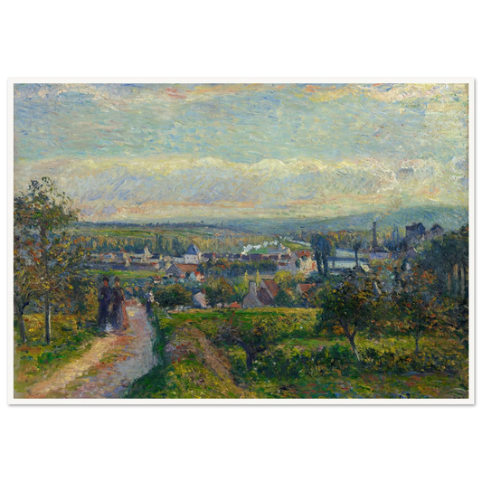View of Saint-Ouen-l’Aumône (1876) Art Print | Camille Pissarro - Framed Poster - 30x40 cm / 12x16″ - Black frame