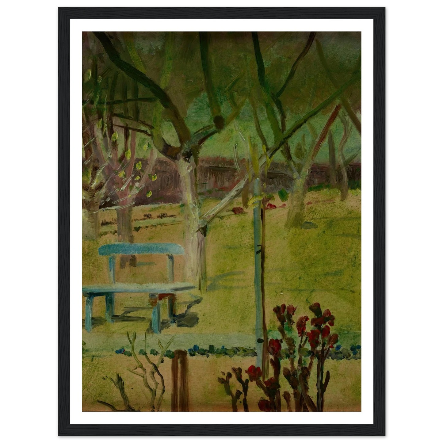 View of the Garden (1900-1904) Art Print | Jacek Malczewski - Framed Poster - 30x40 cm / 12x16″ - Black frame