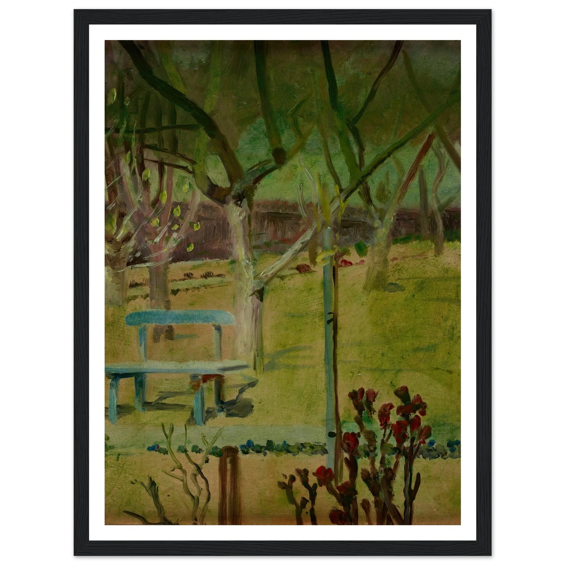 View of the Garden (1900-1904) Art Print | Jacek Malczewski - Framed Poster - 30x40 cm / 12x16″ - Black frame