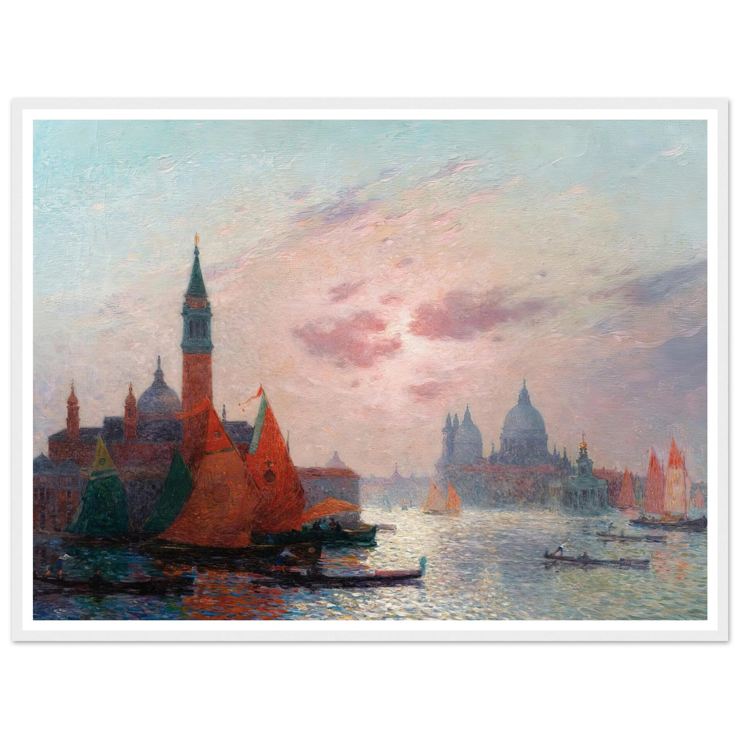 View of the Grand Canal, Venice Art Print | Ferdinand du Puigaudeau - Framed Poster - 30x40 cm / 12x16″ - Black frame