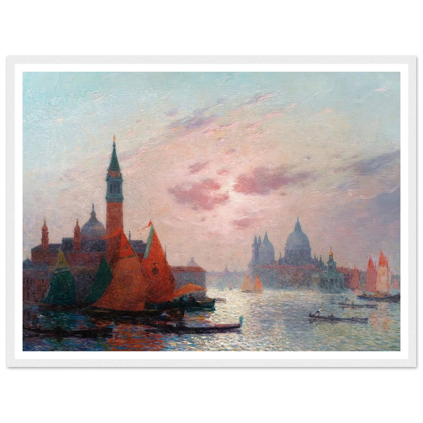 View of the Grand Canal, Venice Art Print | Ferdinand du Puigaudeau - Framed Poster - 30x40 cm / 12x16″ - Black frame