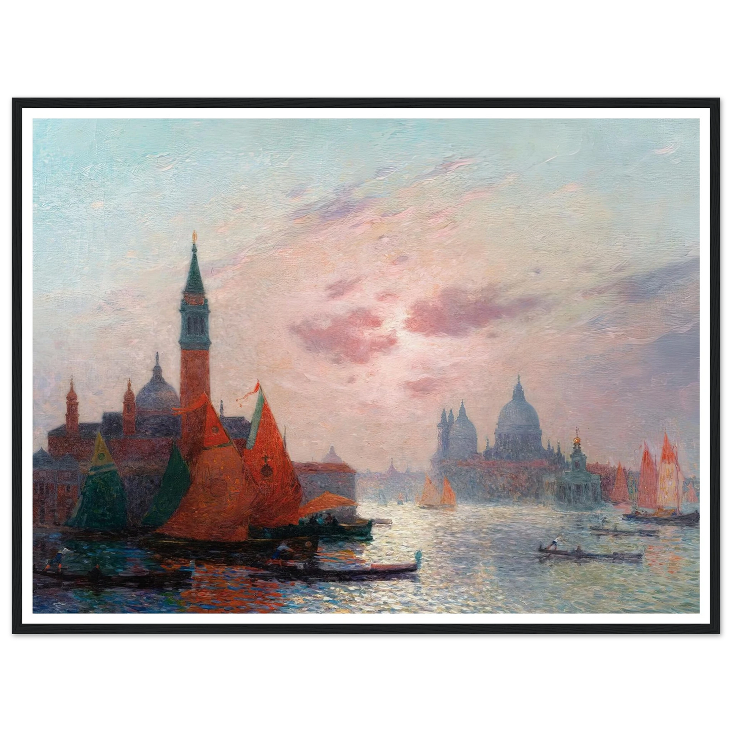View of the Grand Canal, Venice Art Print | Ferdinand du Puigaudeau - Framed Poster - 30x40 cm / 12x16″ - Black frame