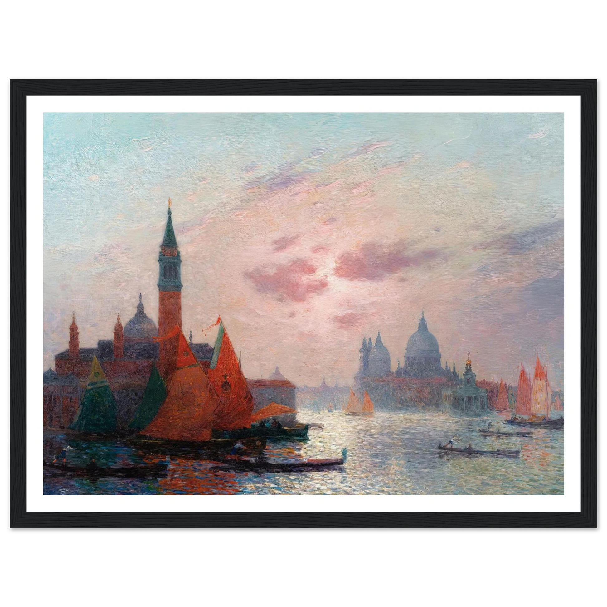 View of the Grand Canal, Venice Art Print | Ferdinand du Puigaudeau - Framed Poster - 30x40 cm / 12x16″ - Black frame
