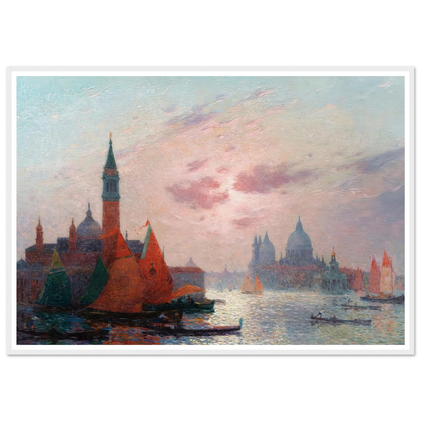 View of the Grand Canal, Venice Art Print | Ferdinand du Puigaudeau - Framed Poster - 30x40 cm / 12x16″ - Black frame