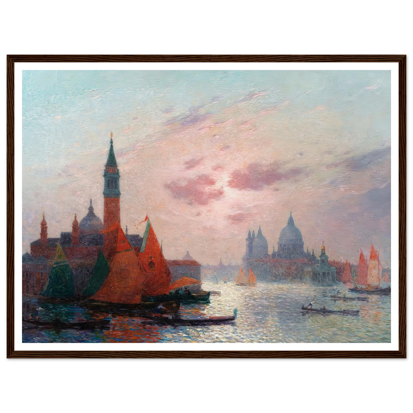 View of the Grand Canal, Venice Art Print | Ferdinand du Puigaudeau - Framed Poster - 30x40 cm / 12x16″ - Black frame