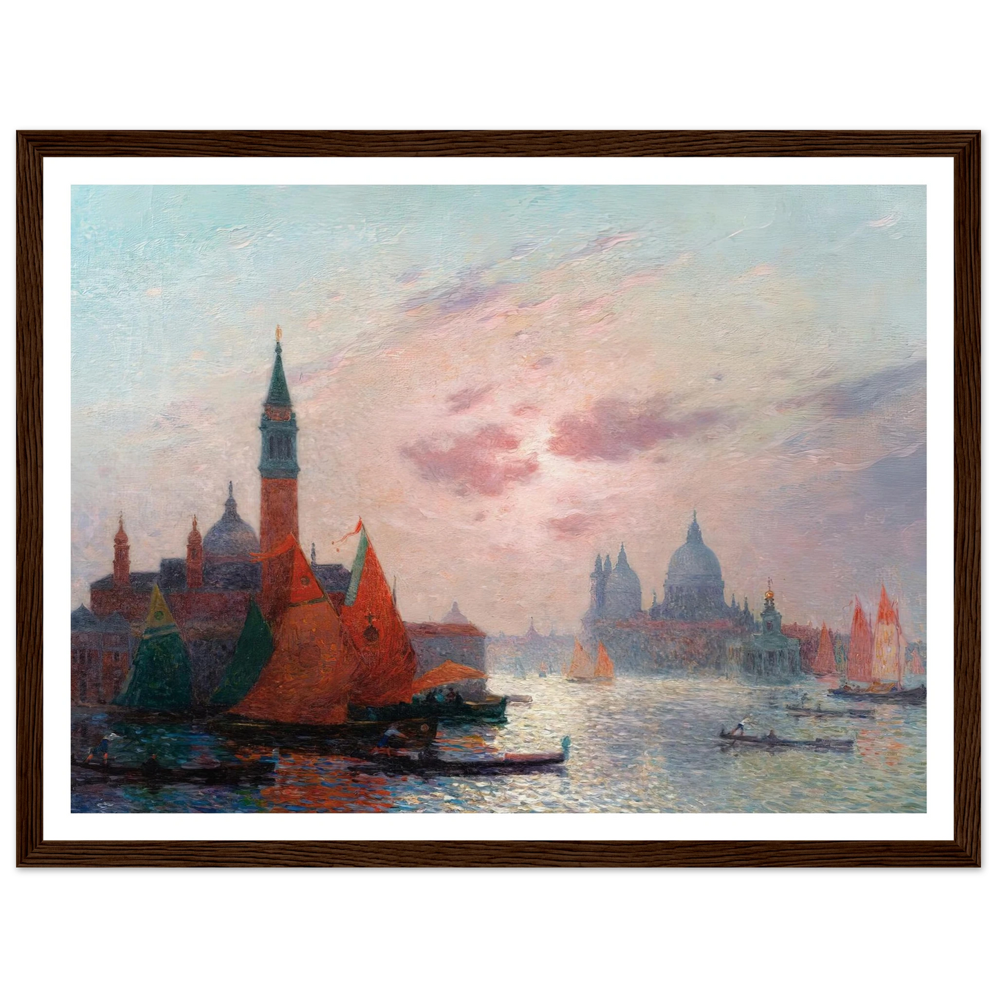 View of the Grand Canal, Venice Art Print | Ferdinand du Puigaudeau - Framed Poster - 30x40 cm / 12x16″ - Black frame