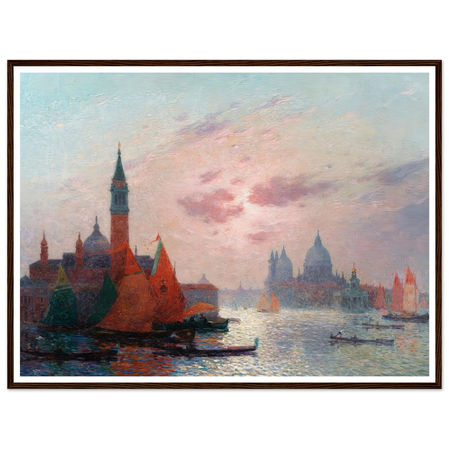 View of the Grand Canal, Venice Art Print | Ferdinand du Puigaudeau - Framed Poster - 30x40 cm / 12x16″ - Black frame