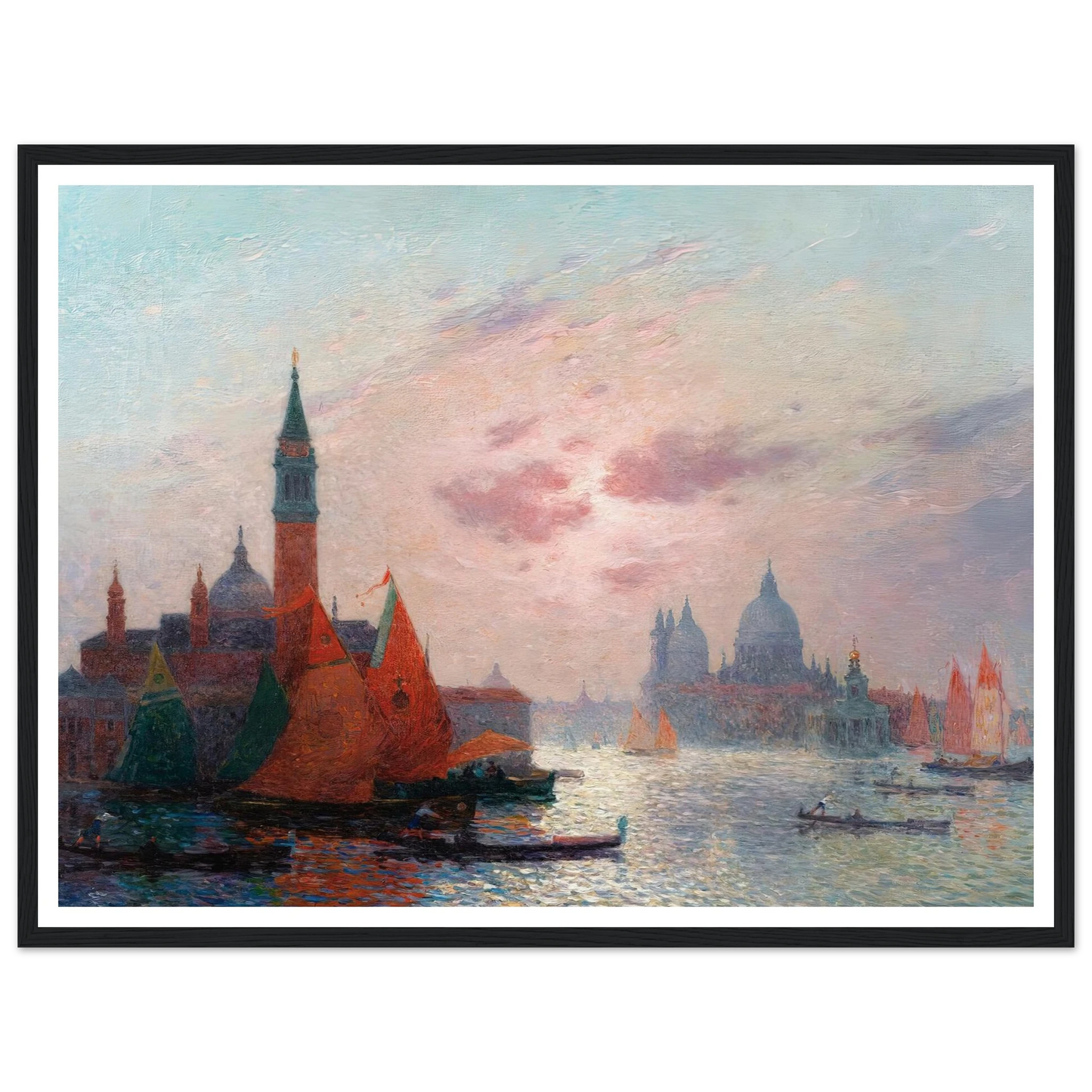 View of the Grand Canal, Venice Art Print | Ferdinand du Puigaudeau - Framed Poster - 30x40 cm / 12x16″ - Black frame
