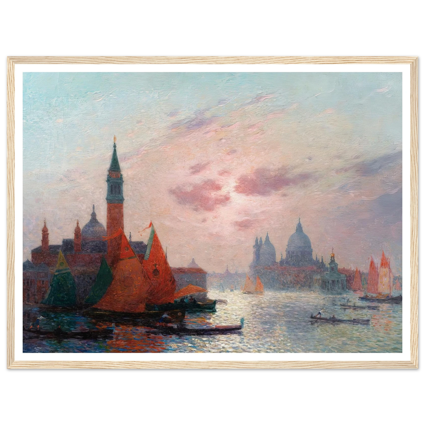 View of the Grand Canal, Venice Art Print | Ferdinand du Puigaudeau - Framed Poster - 30x40 cm / 12x16″ - Black frame