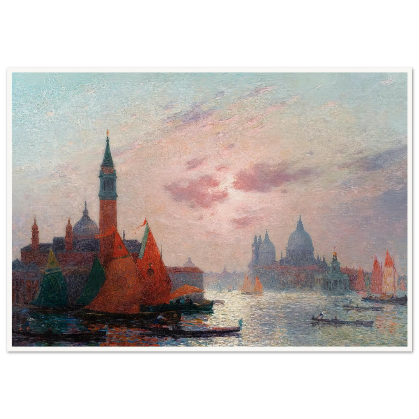 View of the Grand Canal, Venice Art Print | Ferdinand du Puigaudeau - Framed Poster - 30x40 cm / 12x16″ - Black frame