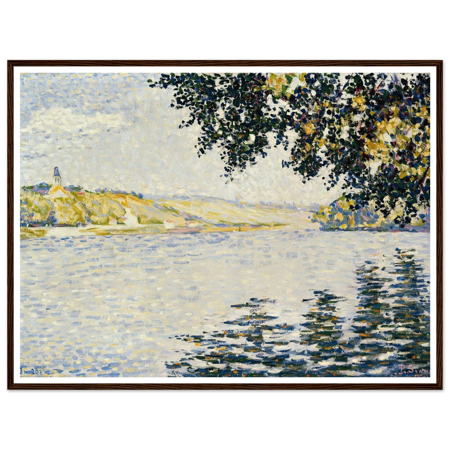 View of the Seine at Herblay (1889) Art Print | Paul Signac - Framed Poster - 30x40 cm / 12x16″ - Black frame