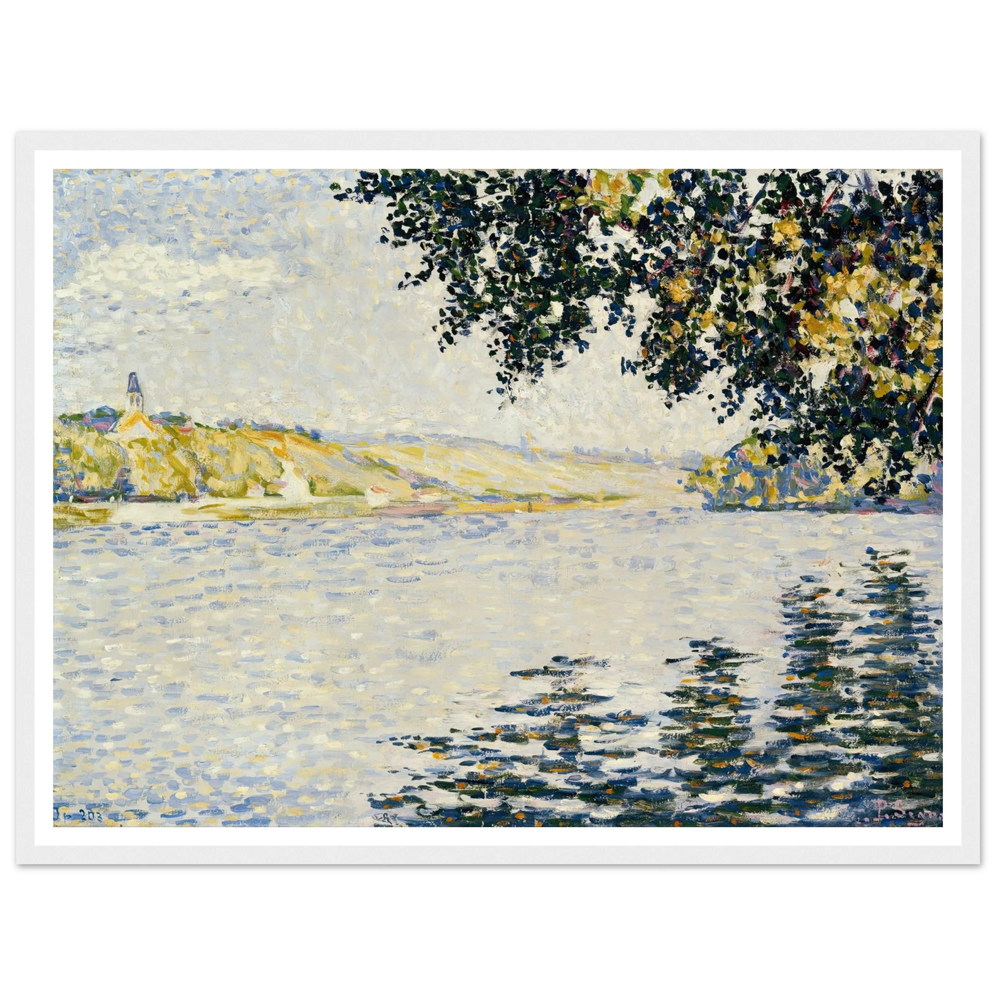 View of the Seine at Herblay (1889) Art Print | Paul Signac - Framed Poster - 30x40 cm / 12x16″ - Black frame