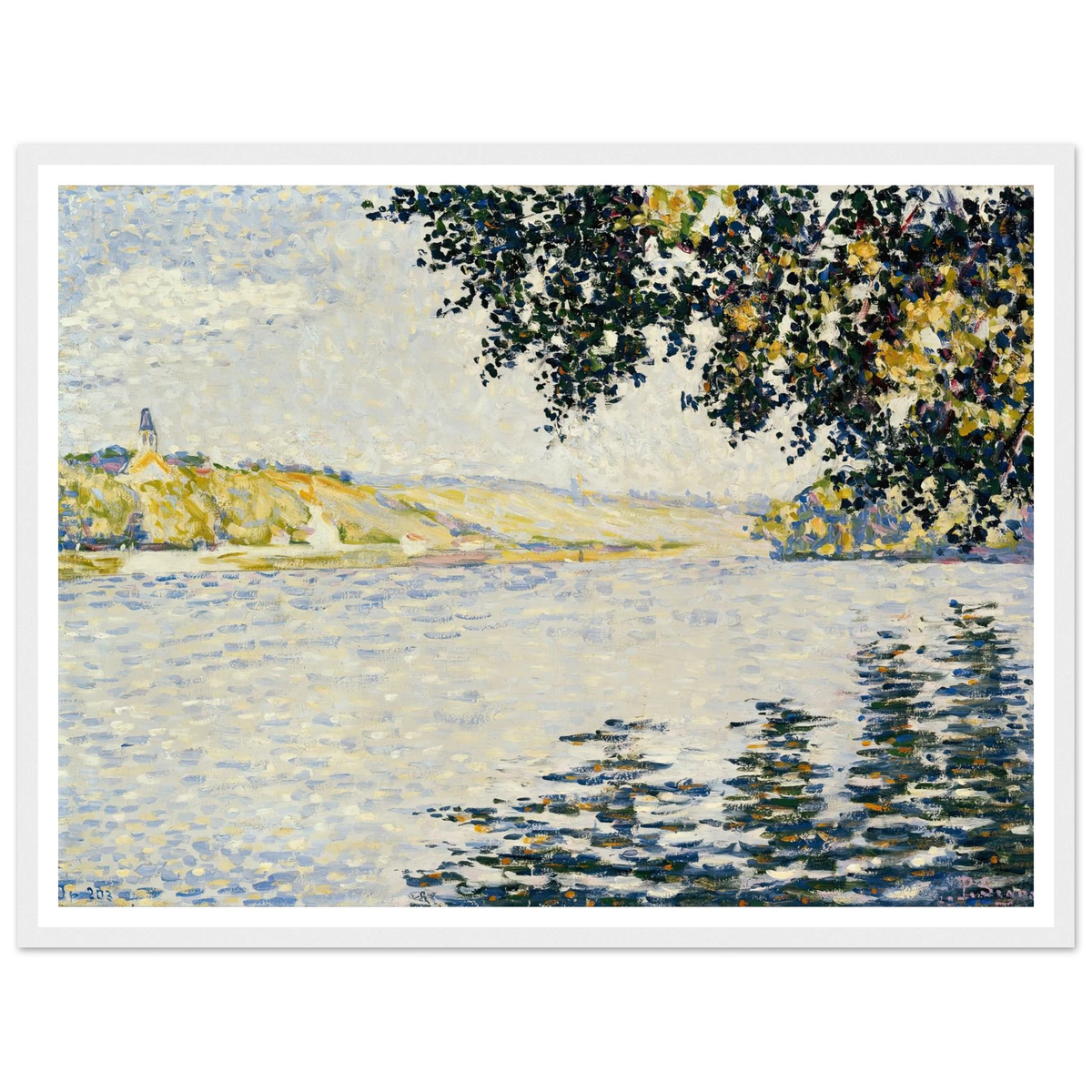 View of the Seine at Herblay (1889) Art Print | Paul Signac - Framed Poster - 30x40 cm / 12x16″ - Black frame