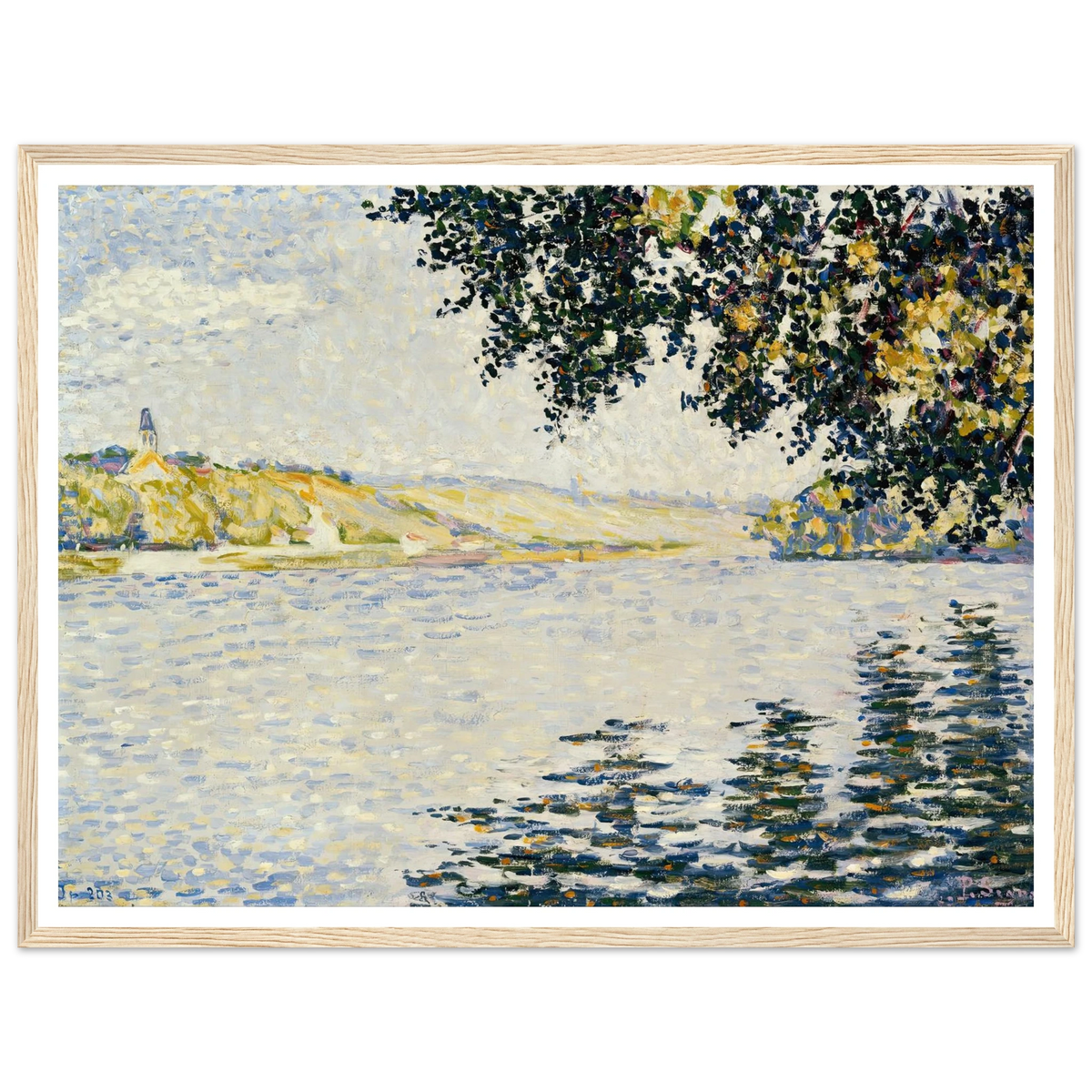View of the Seine at Herblay (1889) Art Print | Paul Signac - Framed Poster - 30x40 cm / 12x16″ - Black frame