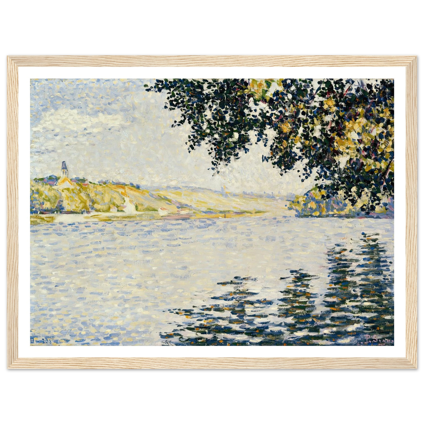 View of the Seine at Herblay (1889) Art Print | Paul Signac - Framed Poster - 30x40 cm / 12x16″ - Black frame