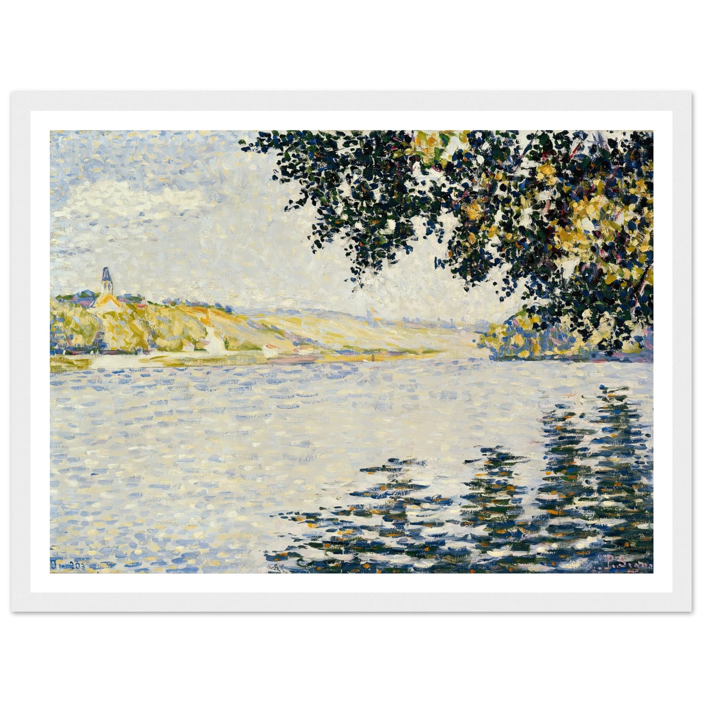 View of the Seine at Herblay (1889) Art Print | Paul Signac - Framed Poster - 30x40 cm / 12x16″ - Black frame