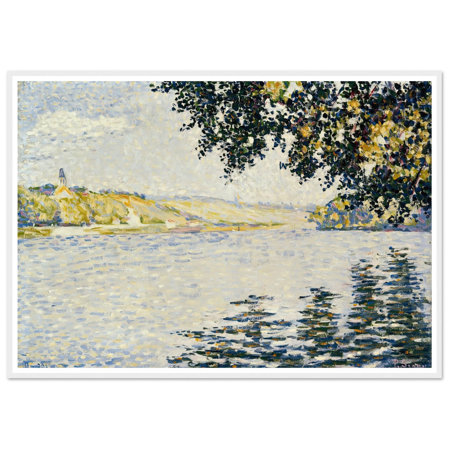 View of the Seine at Herblay (1889) Art Print | Paul Signac - Framed Poster - 30x40 cm / 12x16″ - Black frame