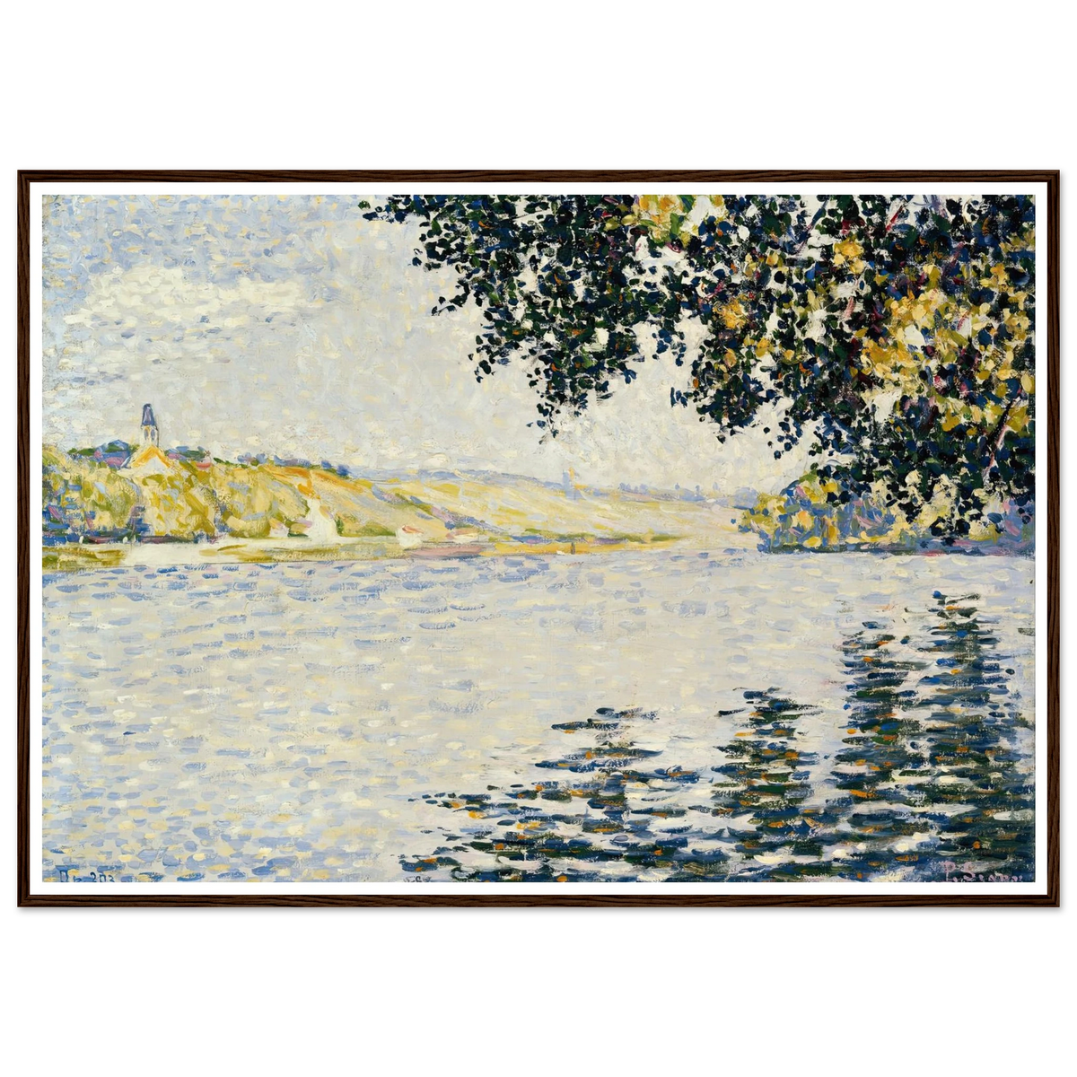 View of the Seine at Herblay (1889) Art Print | Paul Signac - Framed Poster - 30x40 cm / 12x16″ - Black frame