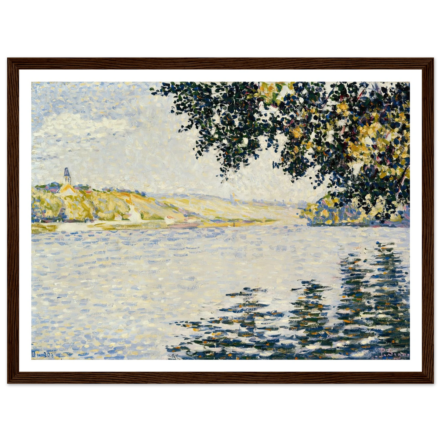 View of the Seine at Herblay (1889) Art Print | Paul Signac - Framed Poster - 30x40 cm / 12x16″ - Black frame