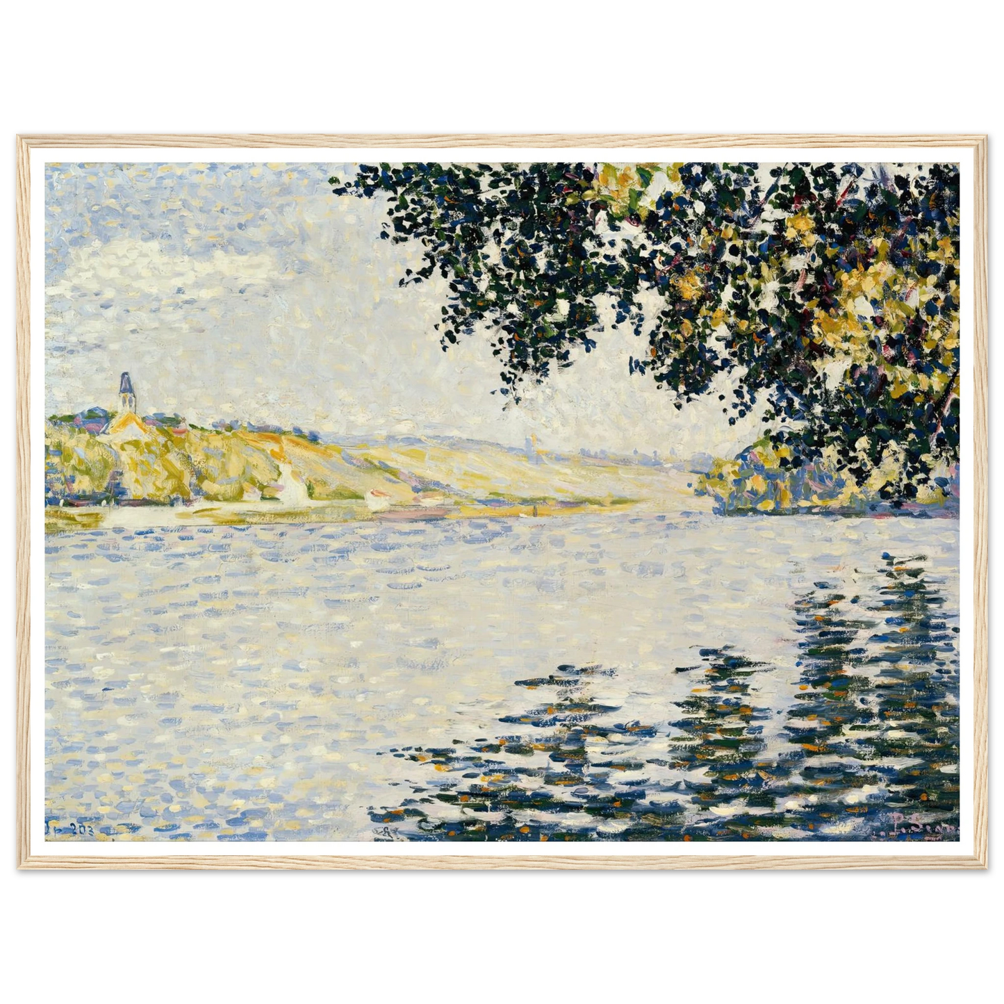 View of the Seine at Herblay (1889) Art Print | Paul Signac - Framed Poster - 30x40 cm / 12x16″ - Black frame