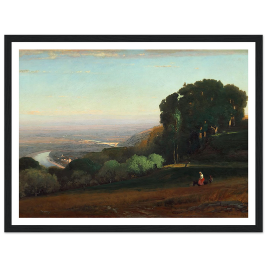 View of the Tiber near Perugia (1872-1874) Art Print | George Inness - Framed Poster - 30x40 cm / 12x16″ - Black frame