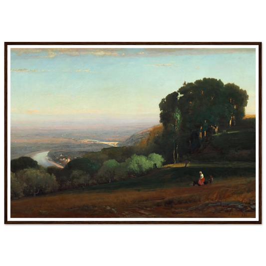 View of the Tiber near Perugia (1872-1874) Art Print | George Inness - Framed Poster - 30x40 cm / 12x16″ - Black frame