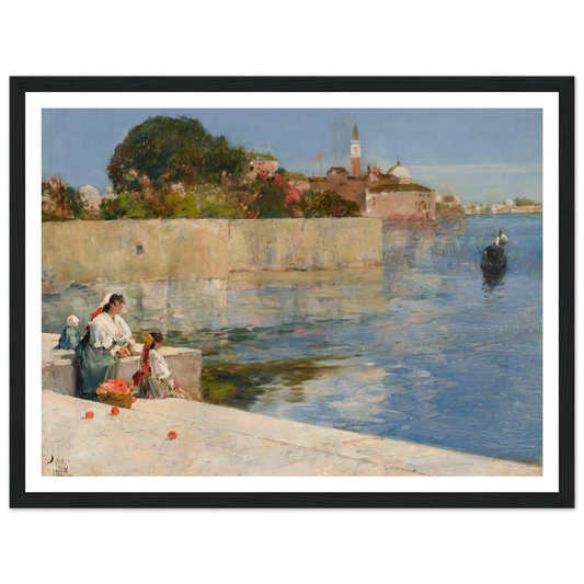 View of Venice (circa 1883) Art Print | Childe Hassam - Framed Poster - 30x40 cm / 12x16″ - Black frame