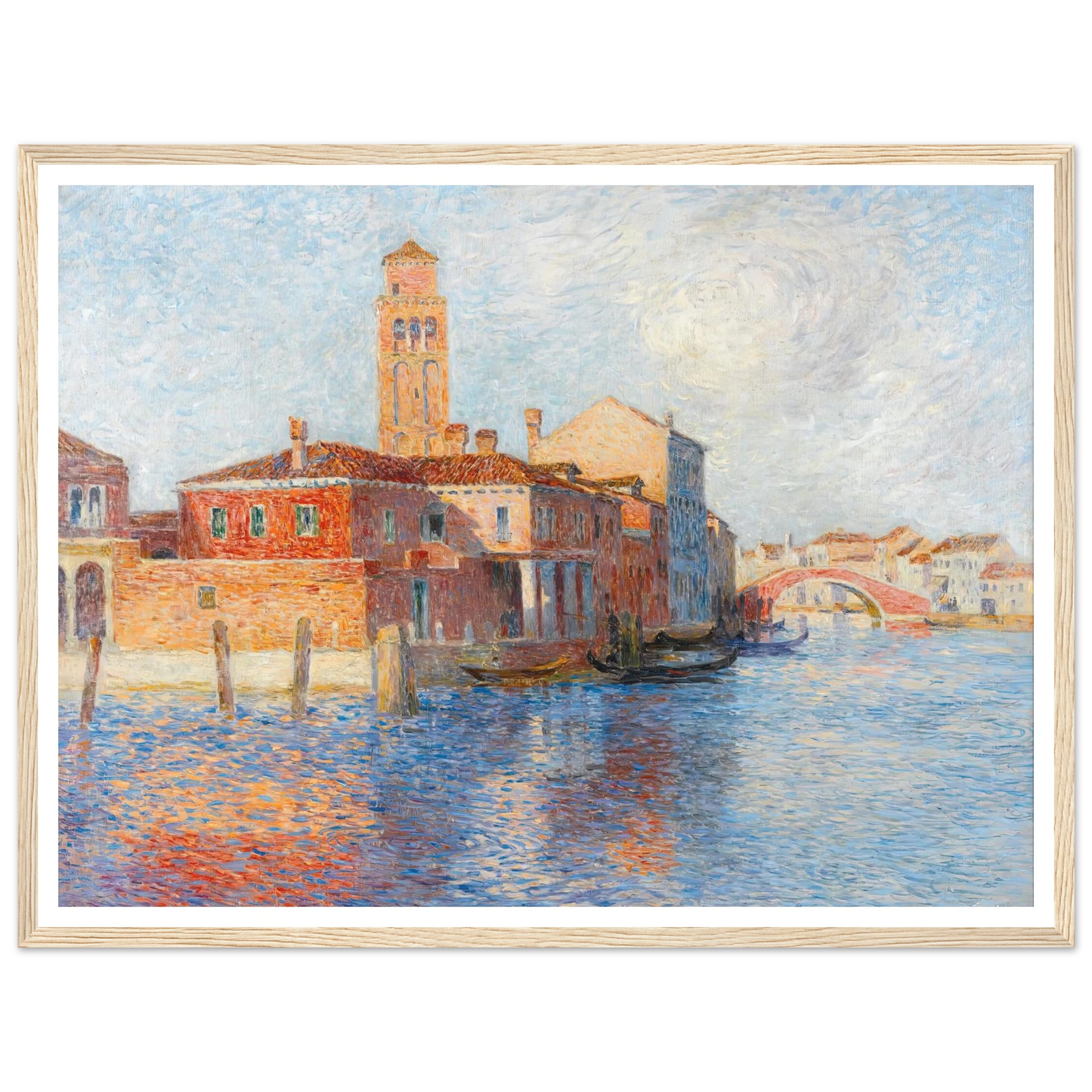 View of Venice, Murano, 1904 Art Print | Ferdinand du Puigaudeau - Framed Poster - 30x40 cm / 12x16″ - Black frame