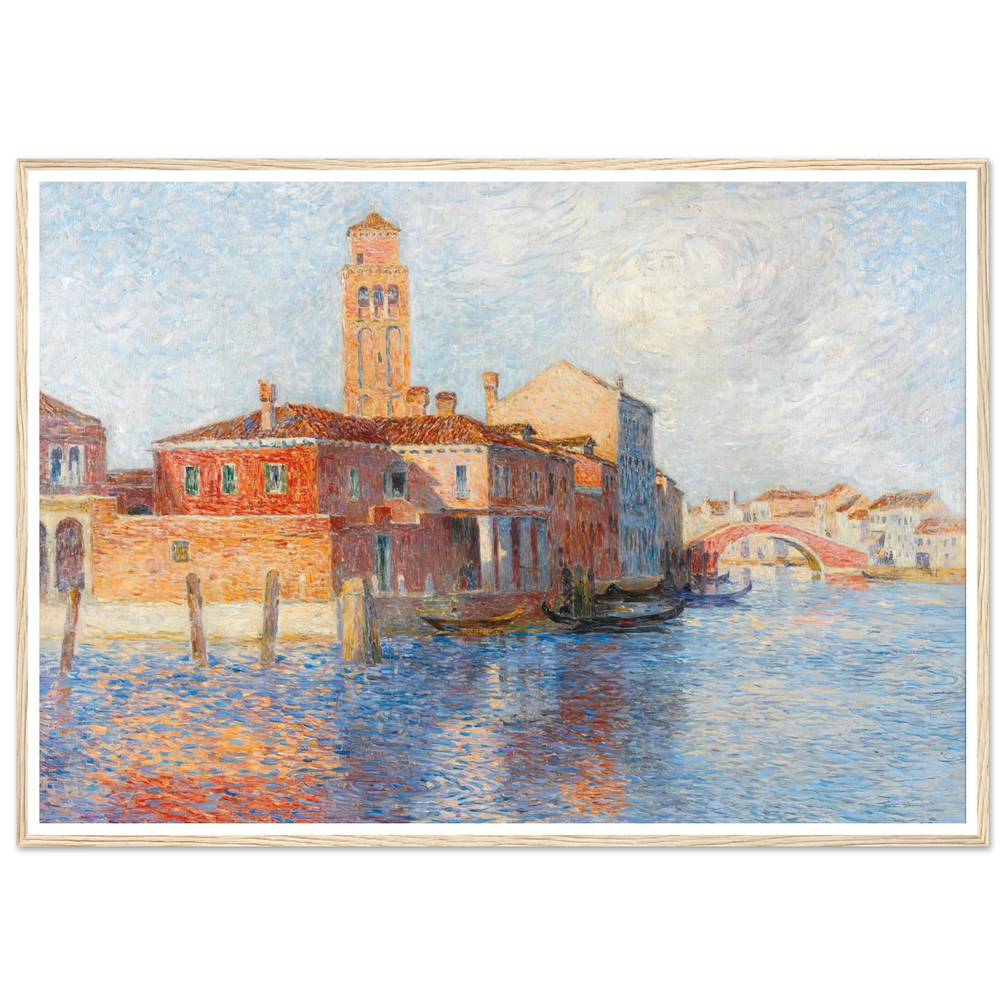 View of Venice, Murano, 1904 Art Print | Ferdinand du Puigaudeau - Framed Poster - 30x40 cm / 12x16″ - Black frame