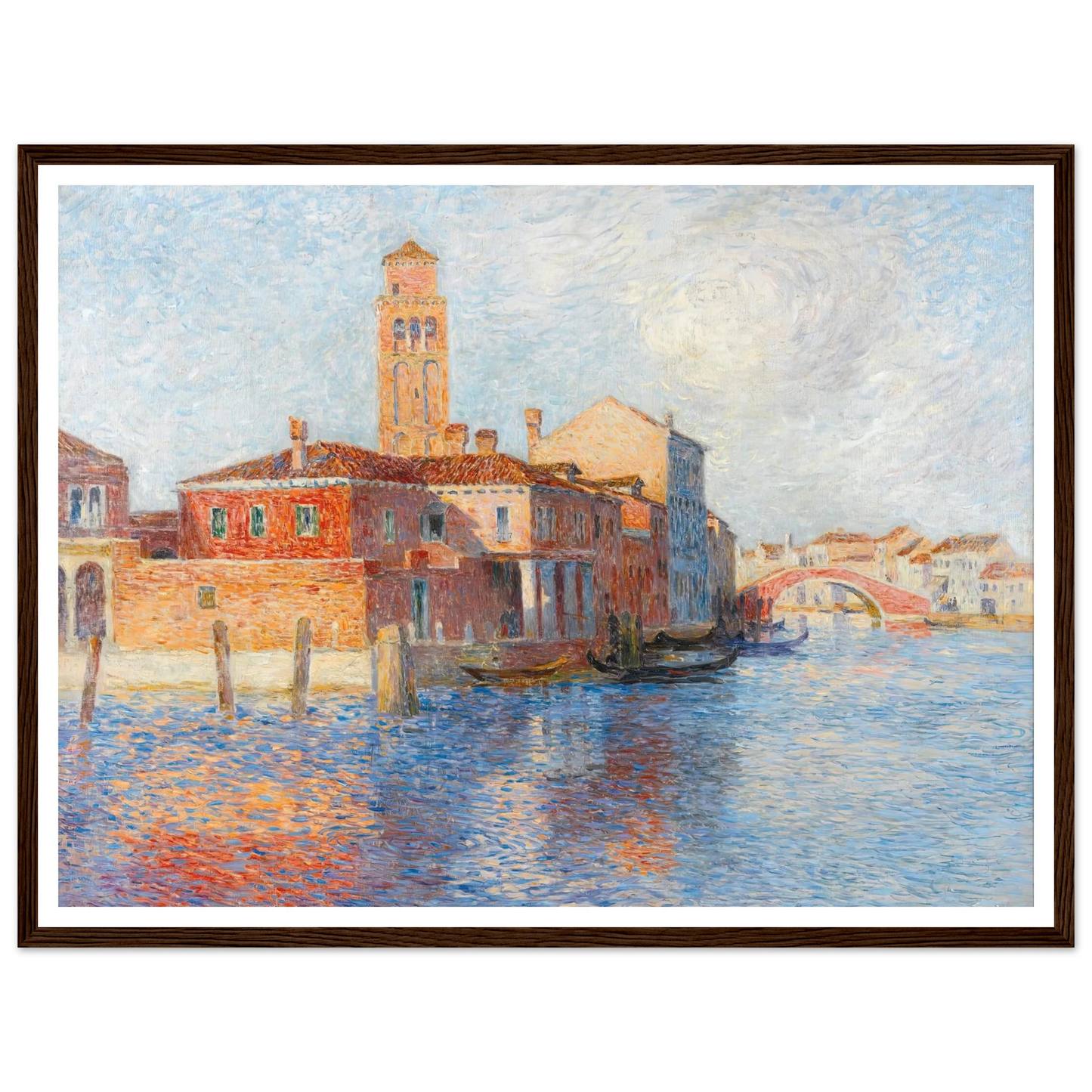 View of Venice, Murano, 1904 Art Print | Ferdinand du Puigaudeau - Framed Poster - 30x40 cm / 12x16″ - Black frame