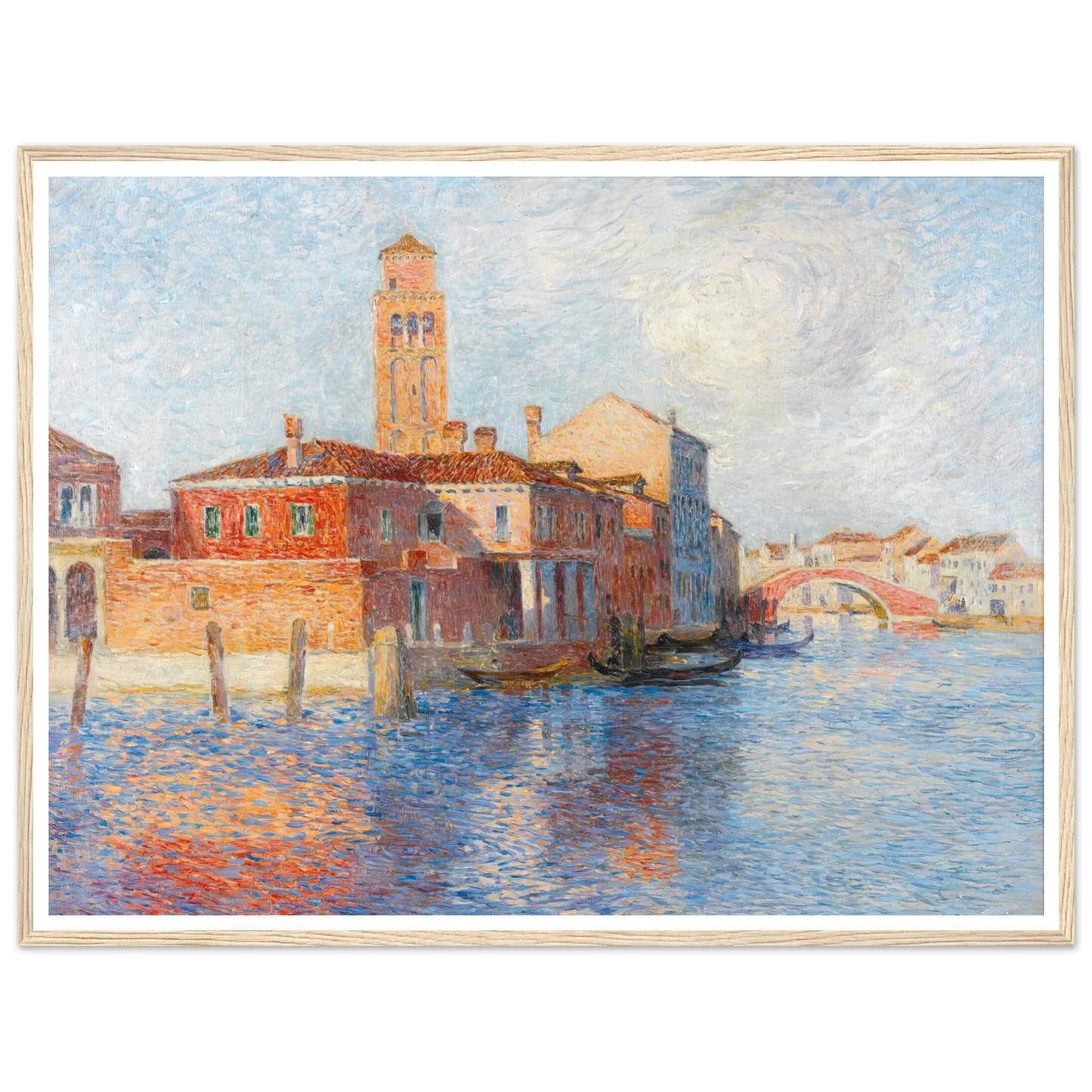 View of Venice, Murano, 1904 Art Print | Ferdinand du Puigaudeau - Framed Poster - 30x40 cm / 12x16″ - Black frame