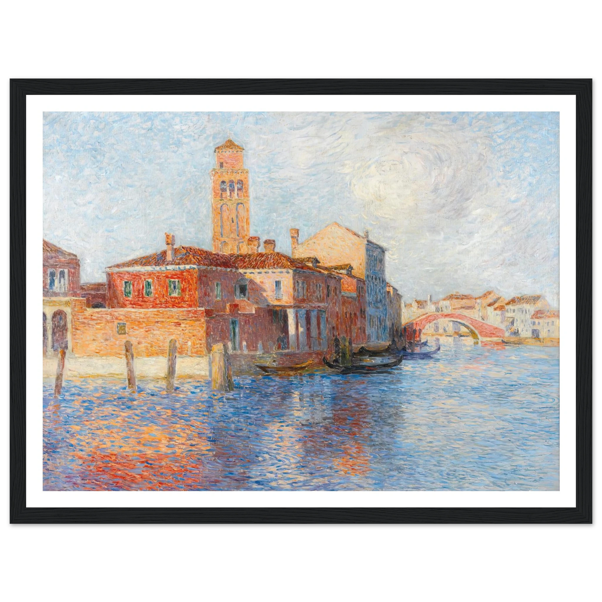View of Venice, Murano, 1904 Art Print | Ferdinand du Puigaudeau - Framed Poster - 30x40 cm / 12x16″ - Black frame